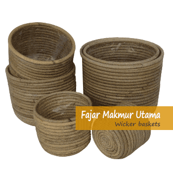 Wicker small basket planters
