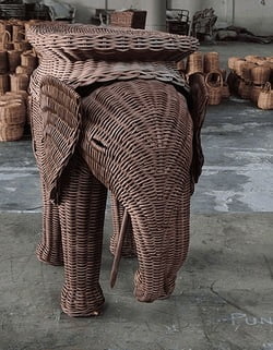 Elephant rattan decoration