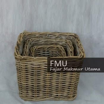 rattan basket square