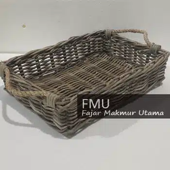 set of 3 rattan tray