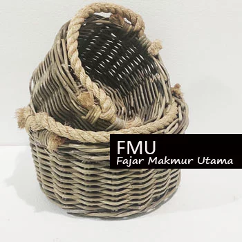 Wicker basket round