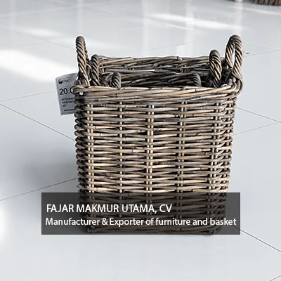 rattan basket square