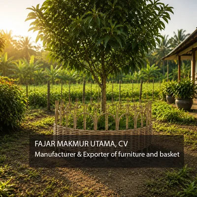 Woven natural rattan cover planter