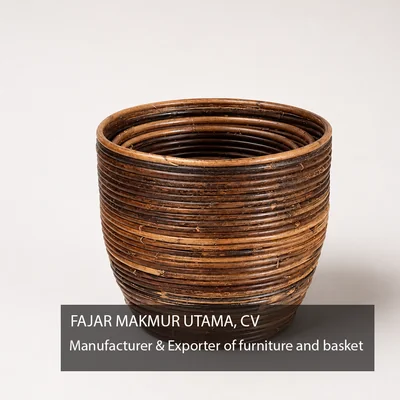 round rattan basket bali
